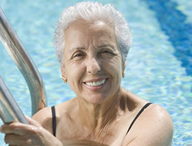 Senior citizen swimming